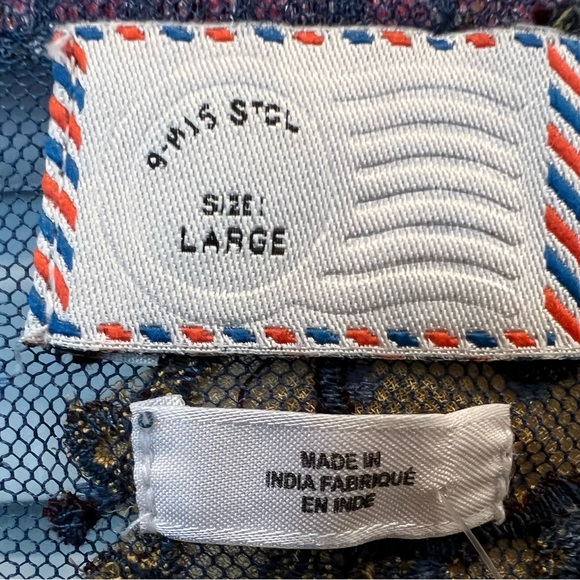 NWT Anthropologie Cuitadella top size Large; lace overlay embroidered flowers - Picture 11 of 16